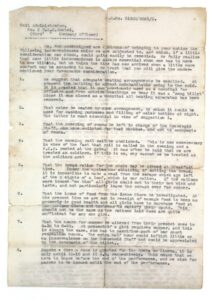 Cream piece of paper with typed text.